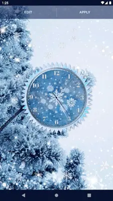 Winter Snow Clock Wallpaper android App screenshot 0