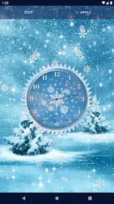 Winter Snow Clock Wallpaper android App screenshot 2