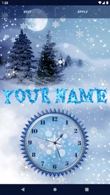 Winter Snow Clock Wallpaper android App screenshot 6